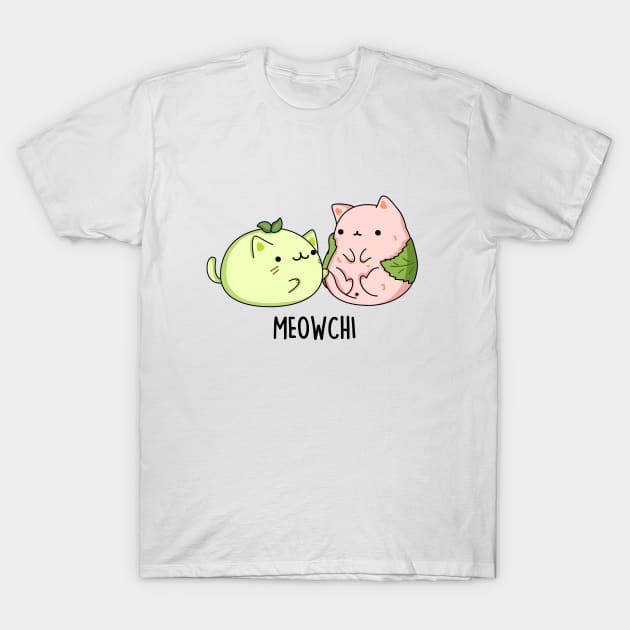 Meowchi Funny Mochi Pun T-Shirt by punnybone